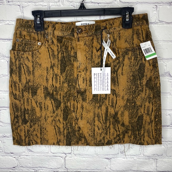 Pistola Snake Print Denim Skirt - Picture 2 of 6